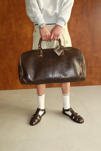 Metal Barrel Bag Brown
