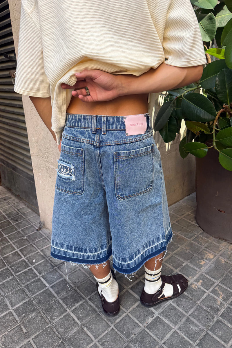 Old Baggy Denim Shorts Medium Blue