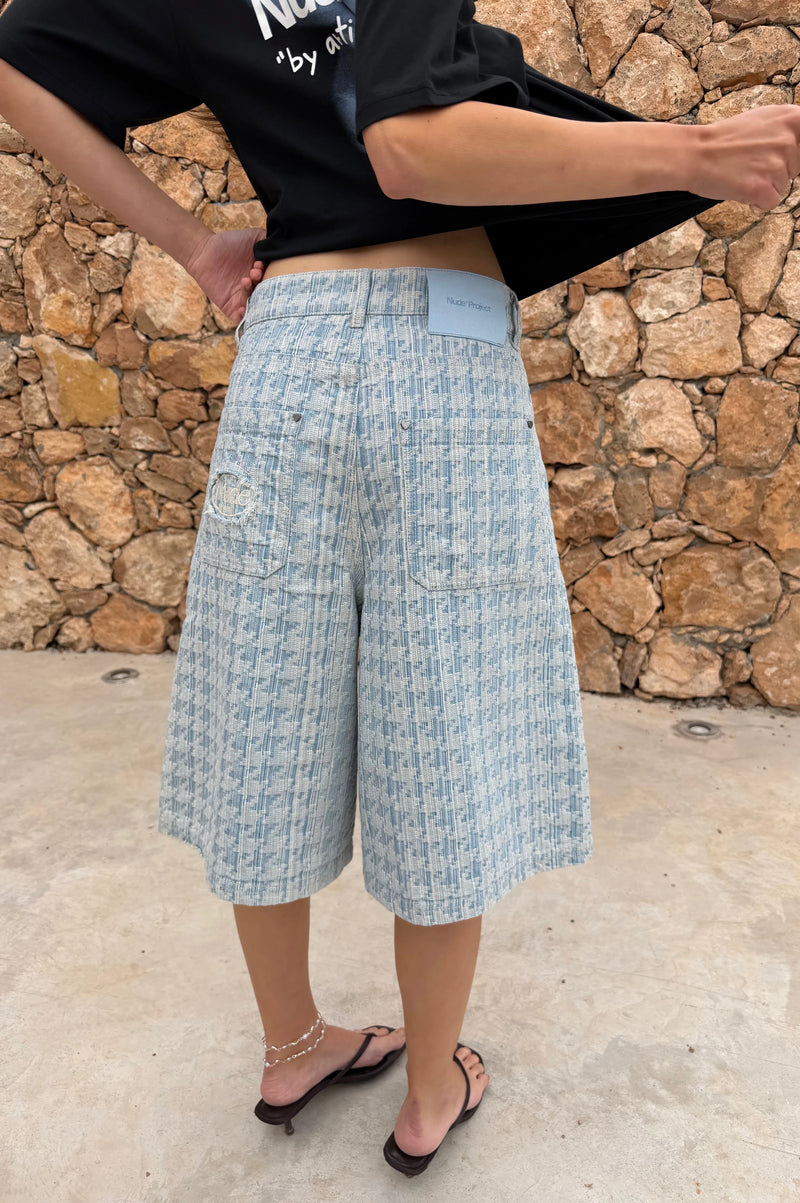 Jacquard Denim Jorts