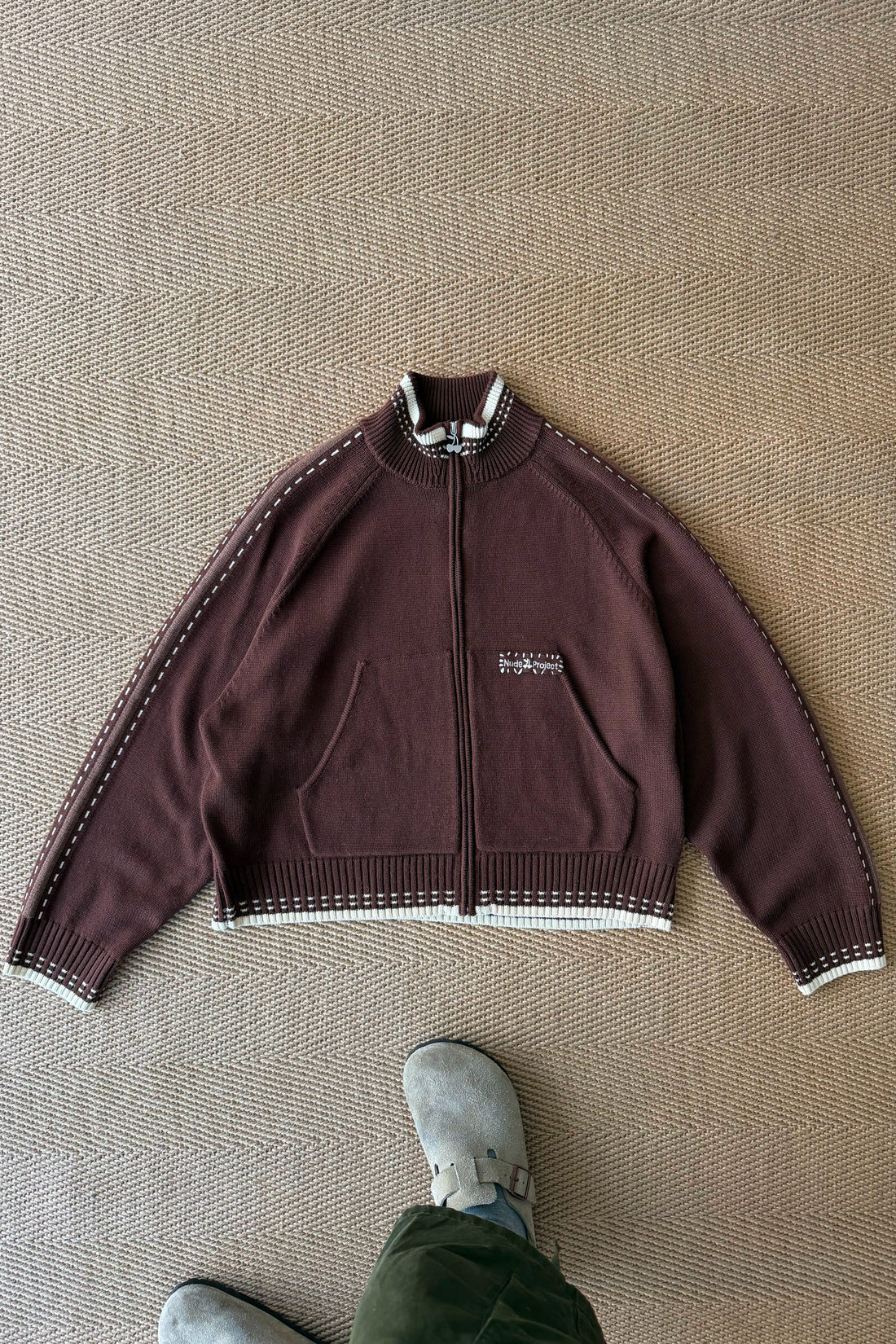 Work Trip Zip-Up Knit Cardigan