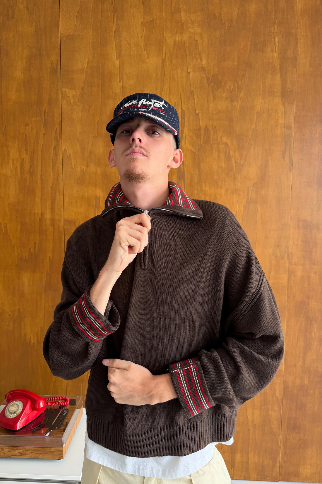 The Consultant Quarter-Zip Knit Brown