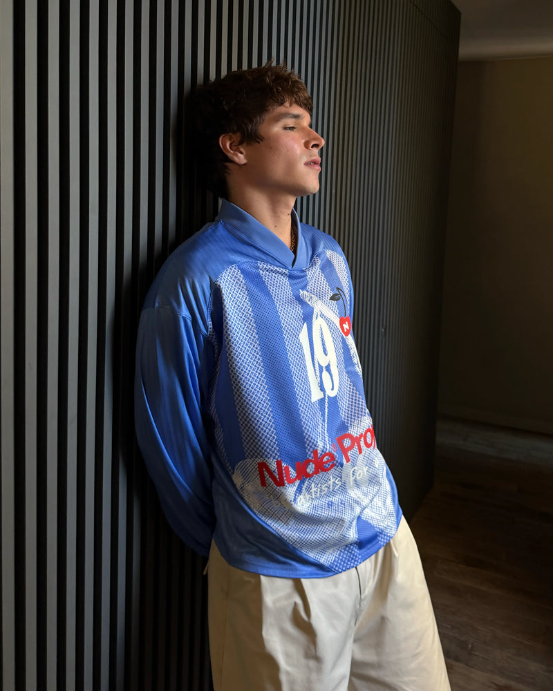 Paolo Football Long-Sleeve Tee Blue