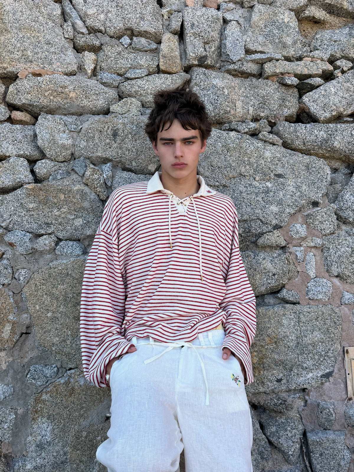 Faded Striped Polo