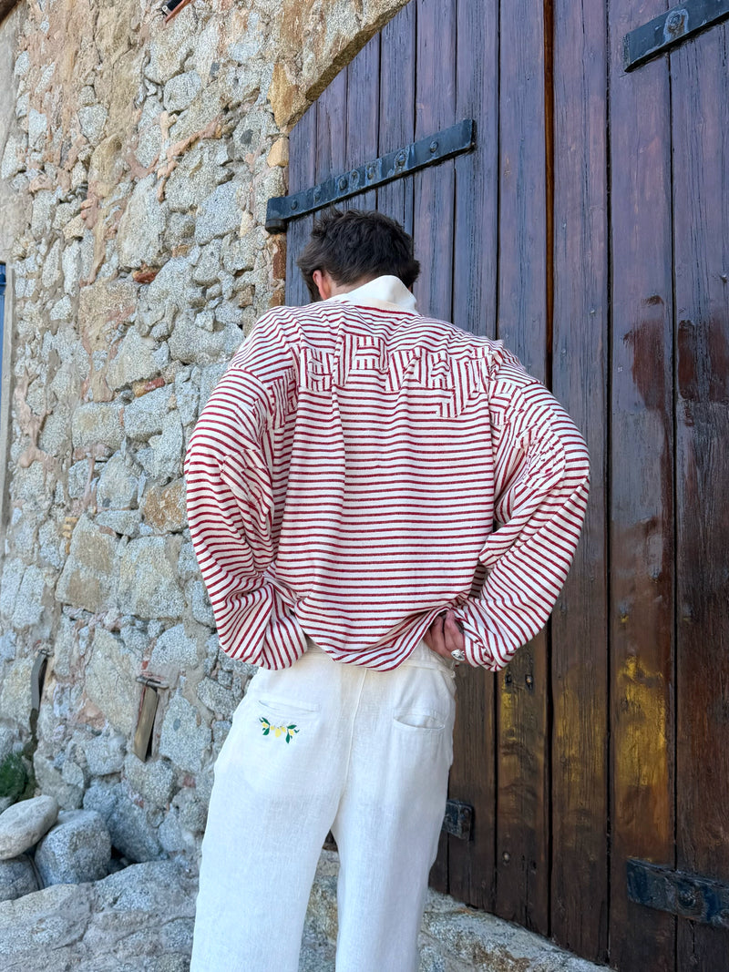 Faded Striped Polo