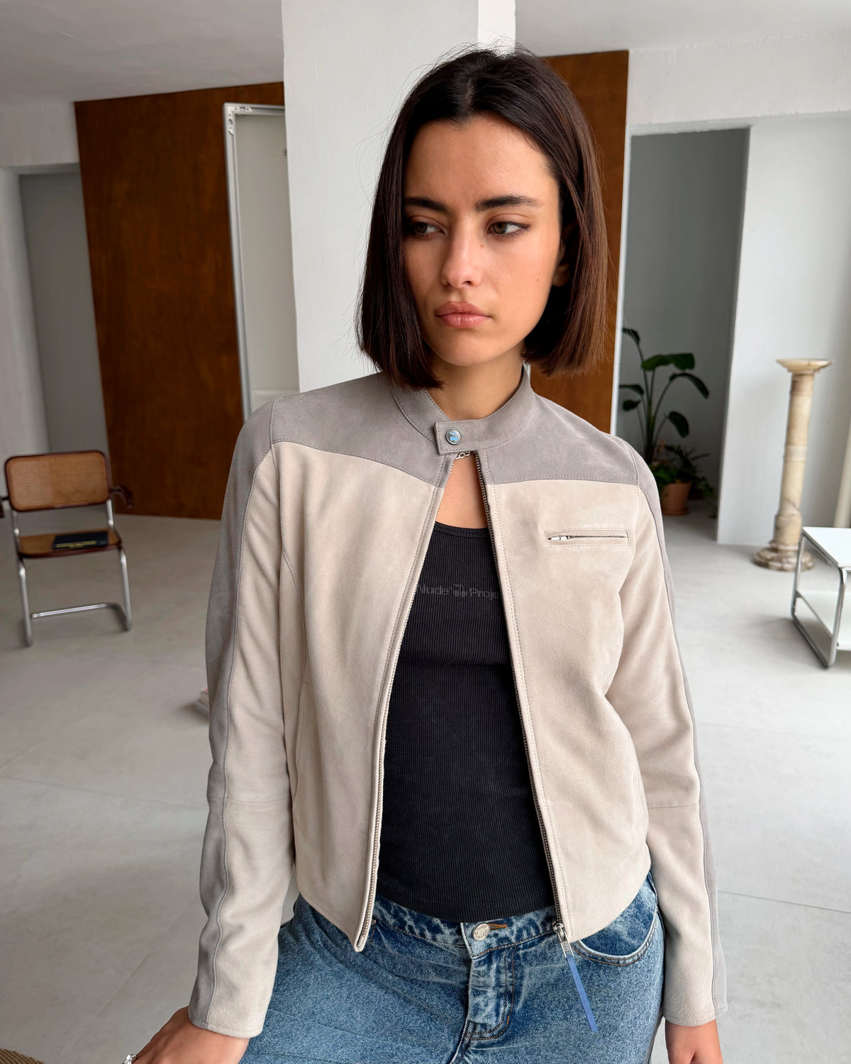 Racing Real Suede Leather Jacket