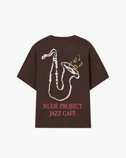 CAMISETA JAZZ CAFE MARRÓN