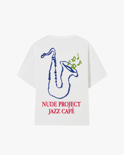 CAMISETA BLANCA JAZZ CAFE