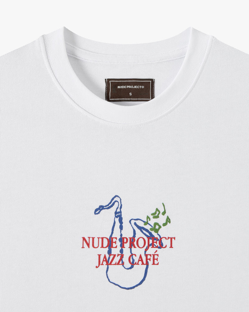 CAMISETA JAZZ CAFE BLANCA