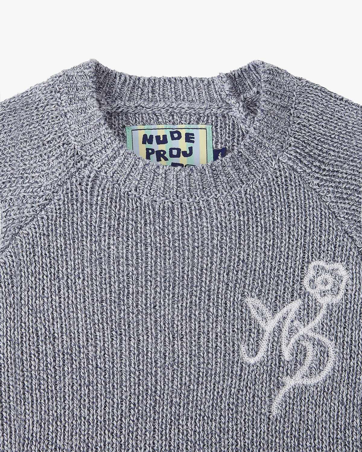 Jonion Knit Sweater Blue Melange