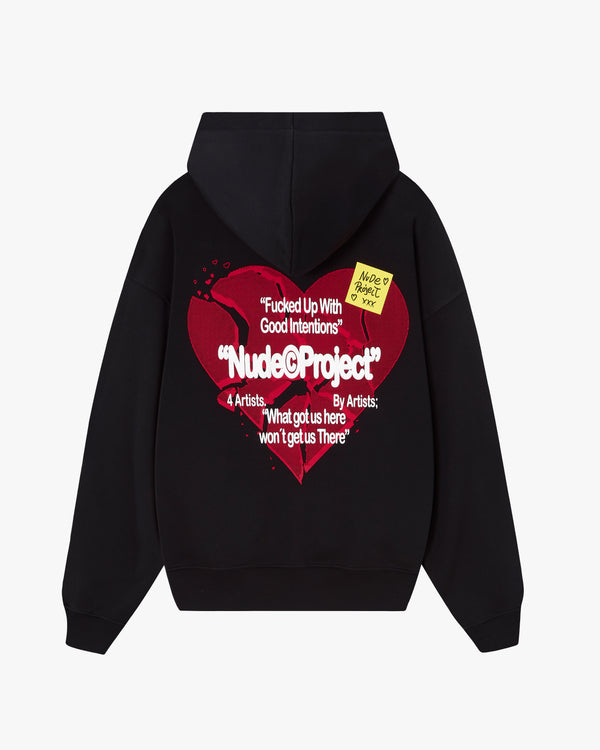 HEARTBROKEN ZIP-UP HOODIE BLACK