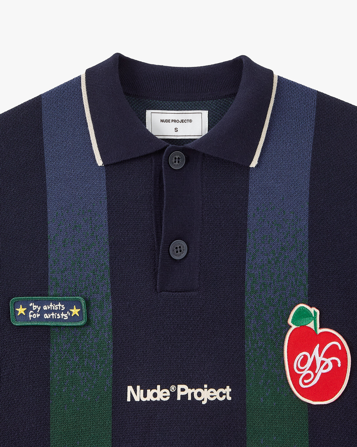 Vizcaya Football Polo Knit Navy Blue