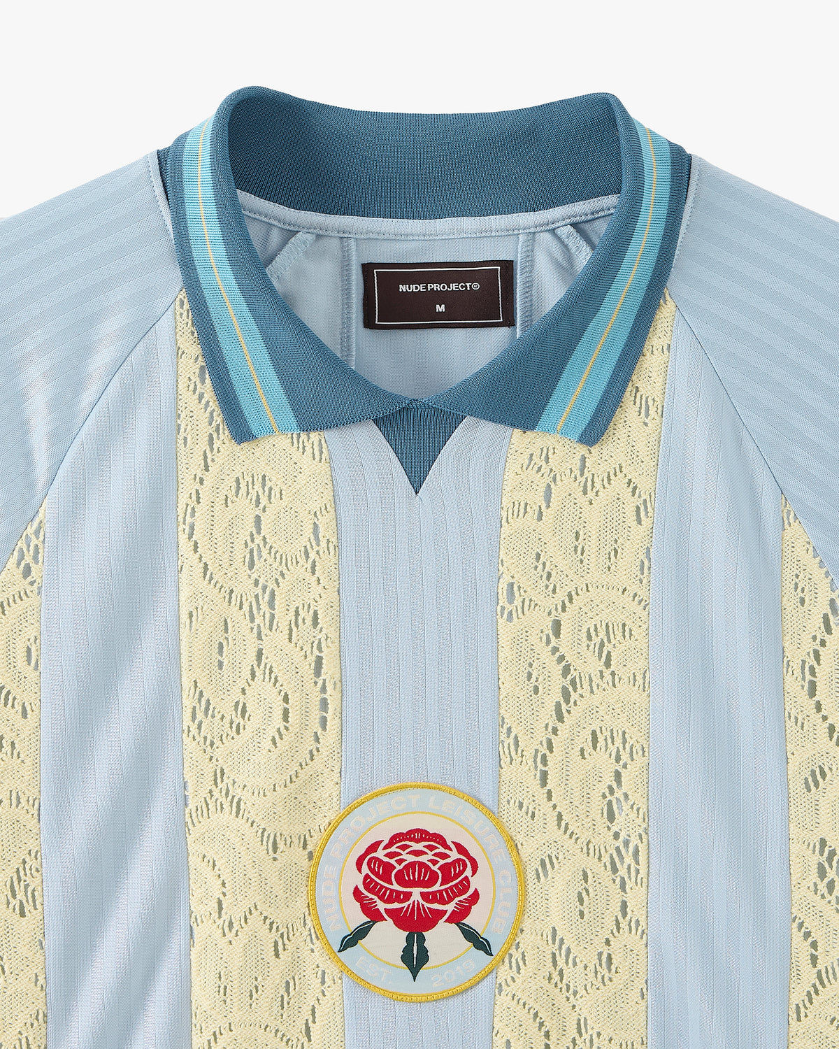 Lace Football Polo Baby Blue