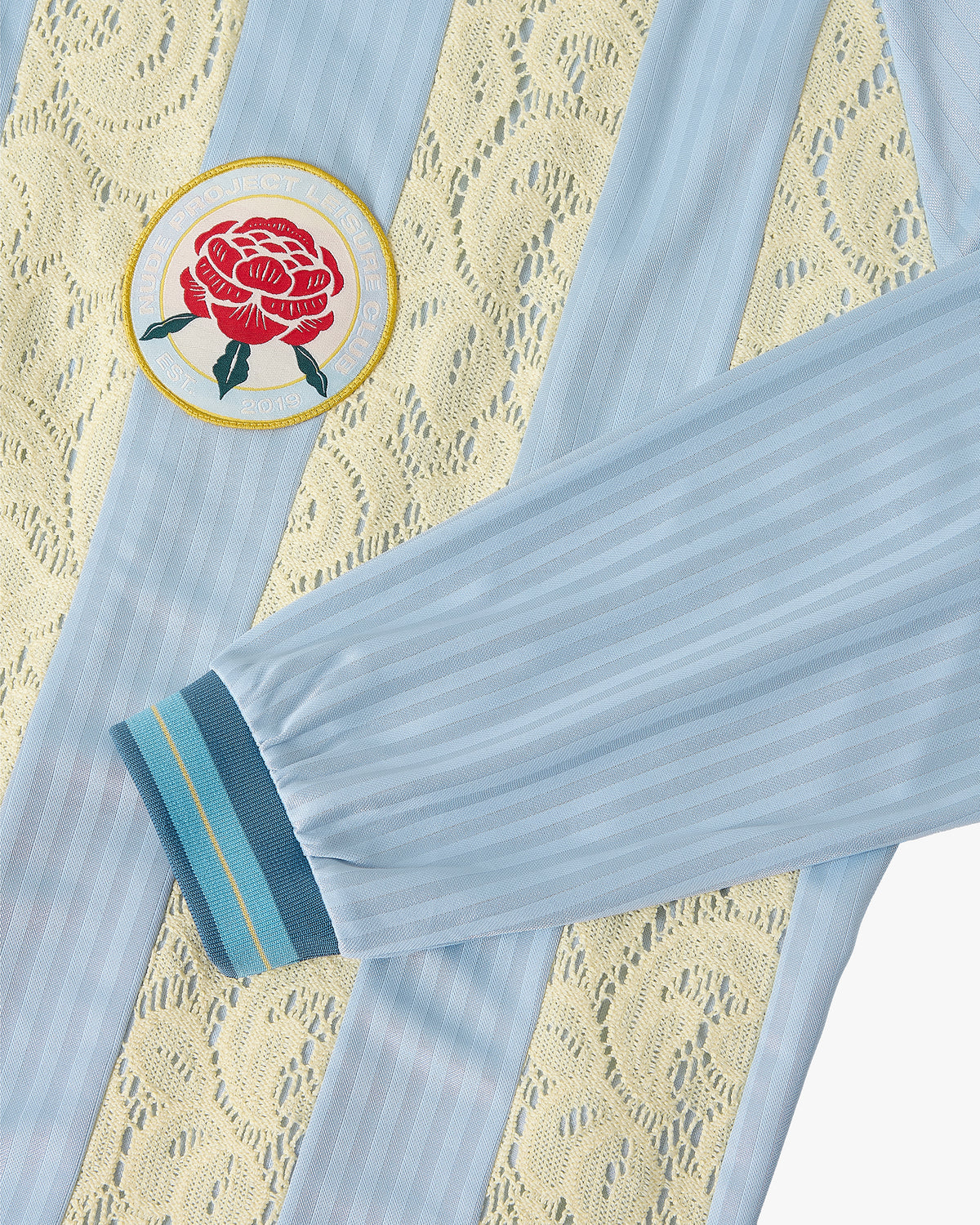 Lace Football Polo Baby Blue