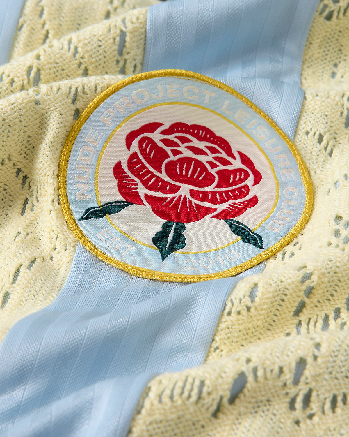 Lace Football Polo Baby Blue