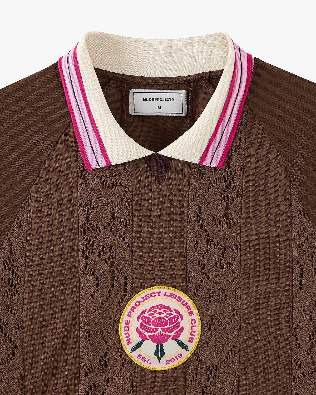 Lace Football Polo Brown