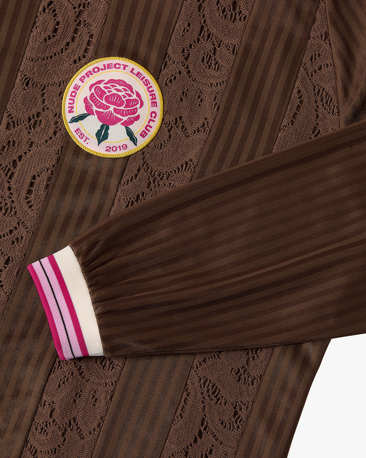 Lace Football Polo Brown