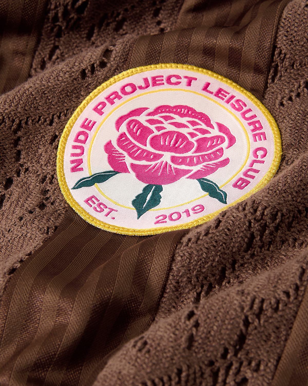 Lace Football Polo Brown