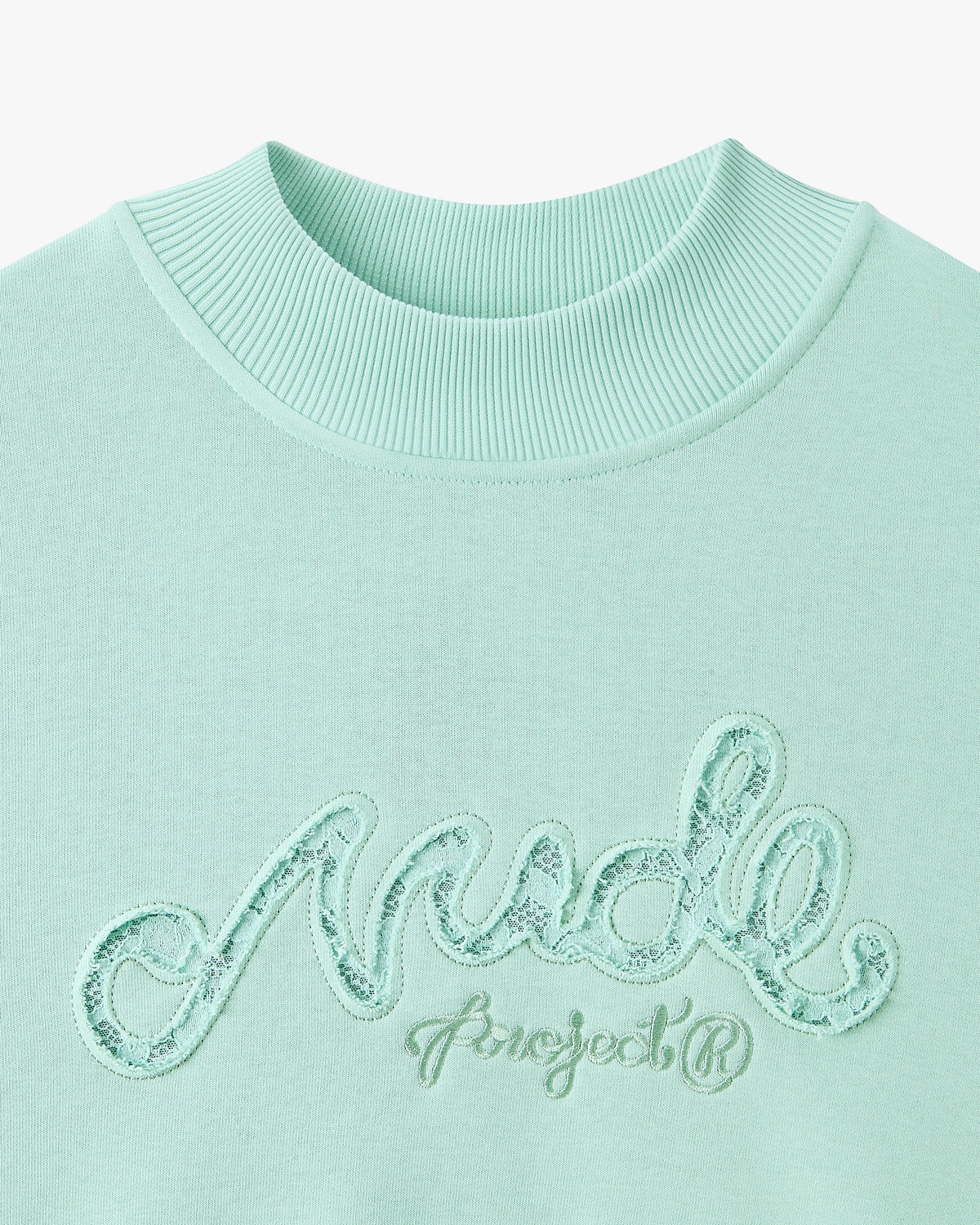 Lacy Cropped Sweatshirt Green