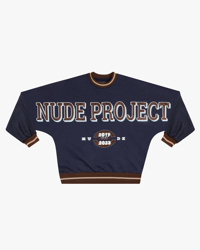 LOGO CROPPED CREWNECK NAVY