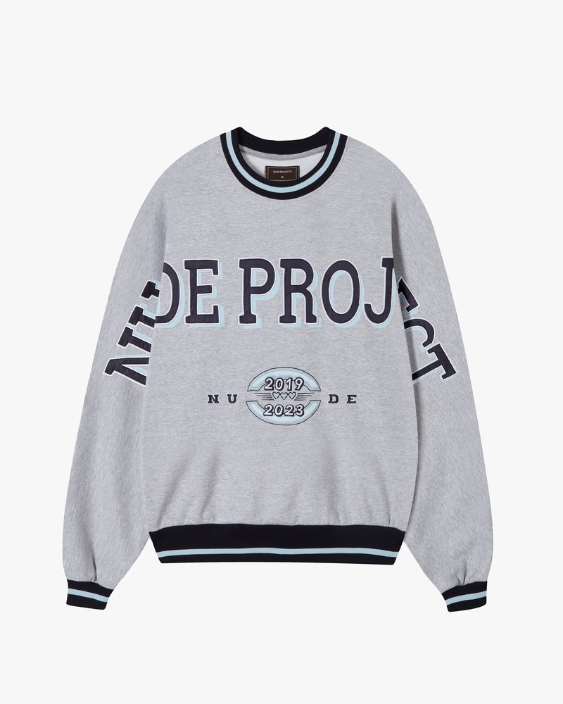 LOGO CROPPED CREWNECK GREY MELANGE