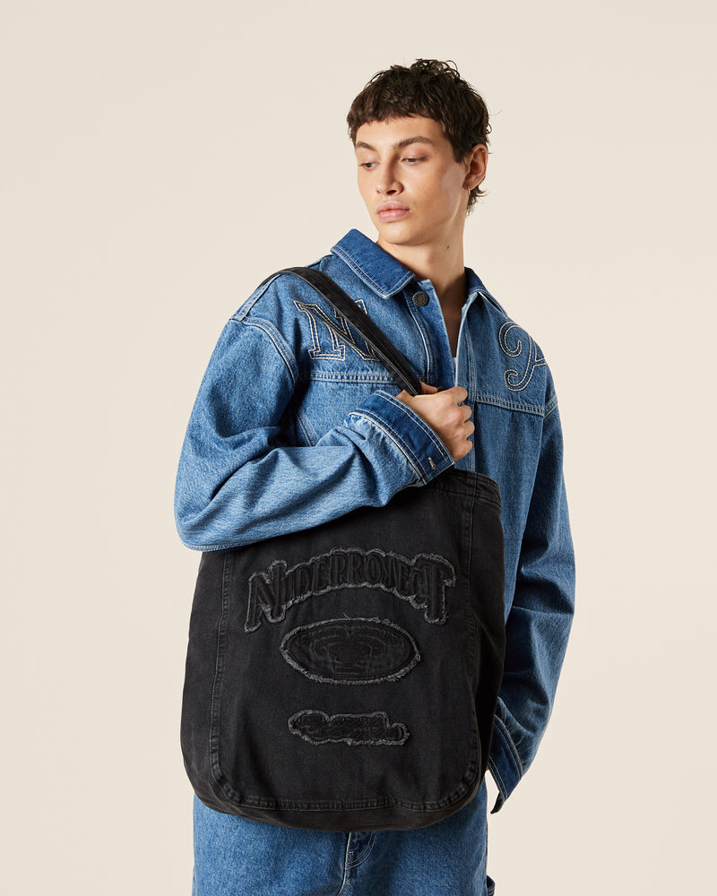 DENIM TOTE BAG ASH