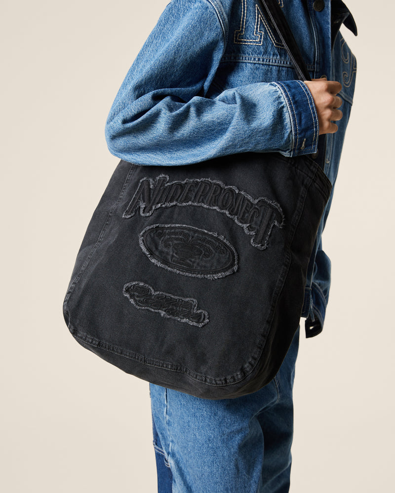 DENIM TOTE BAG ASH