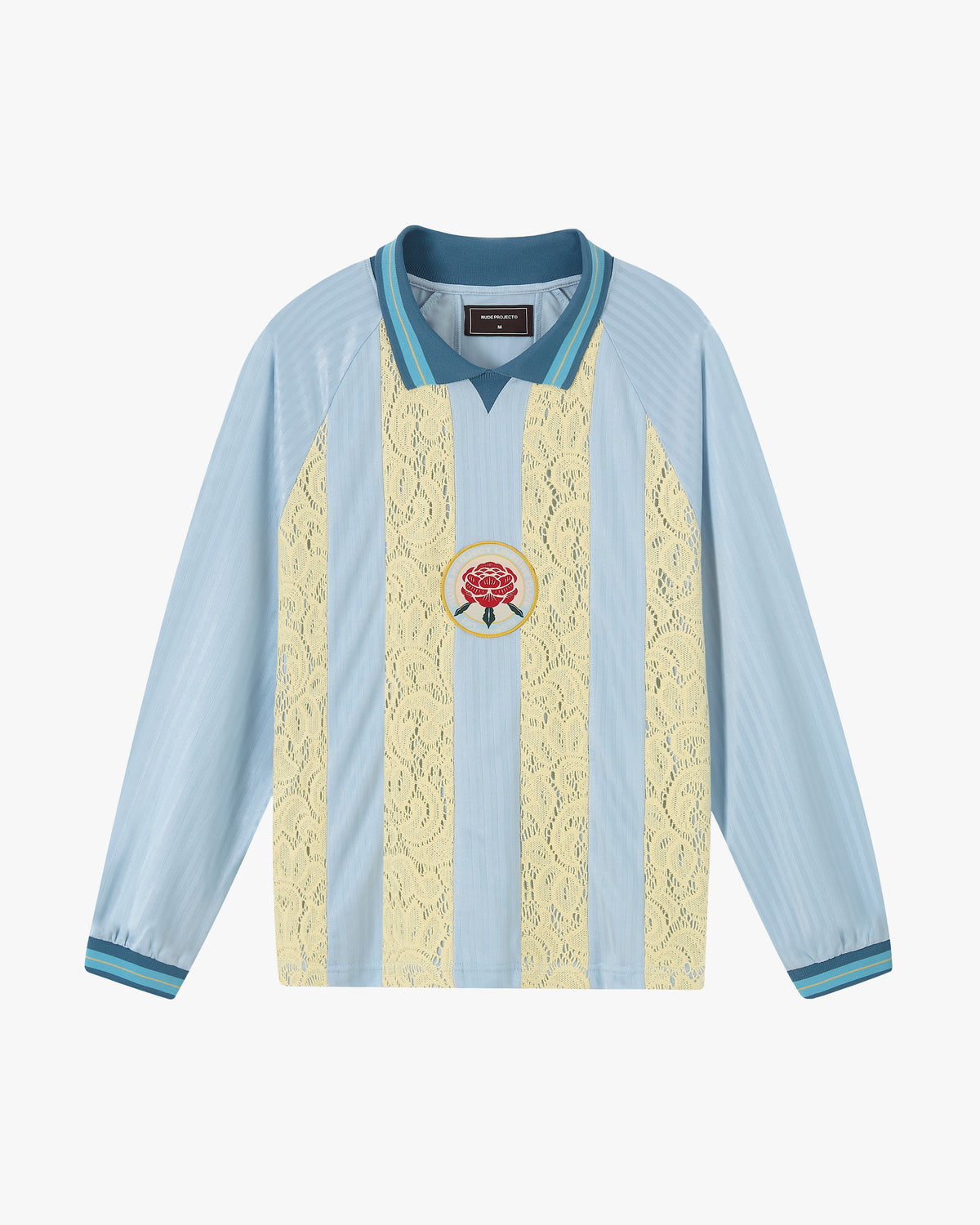 Lace Football Polo Baby Blue