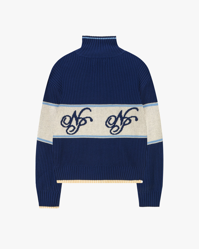 Voyage Zip-Up Knit Blue