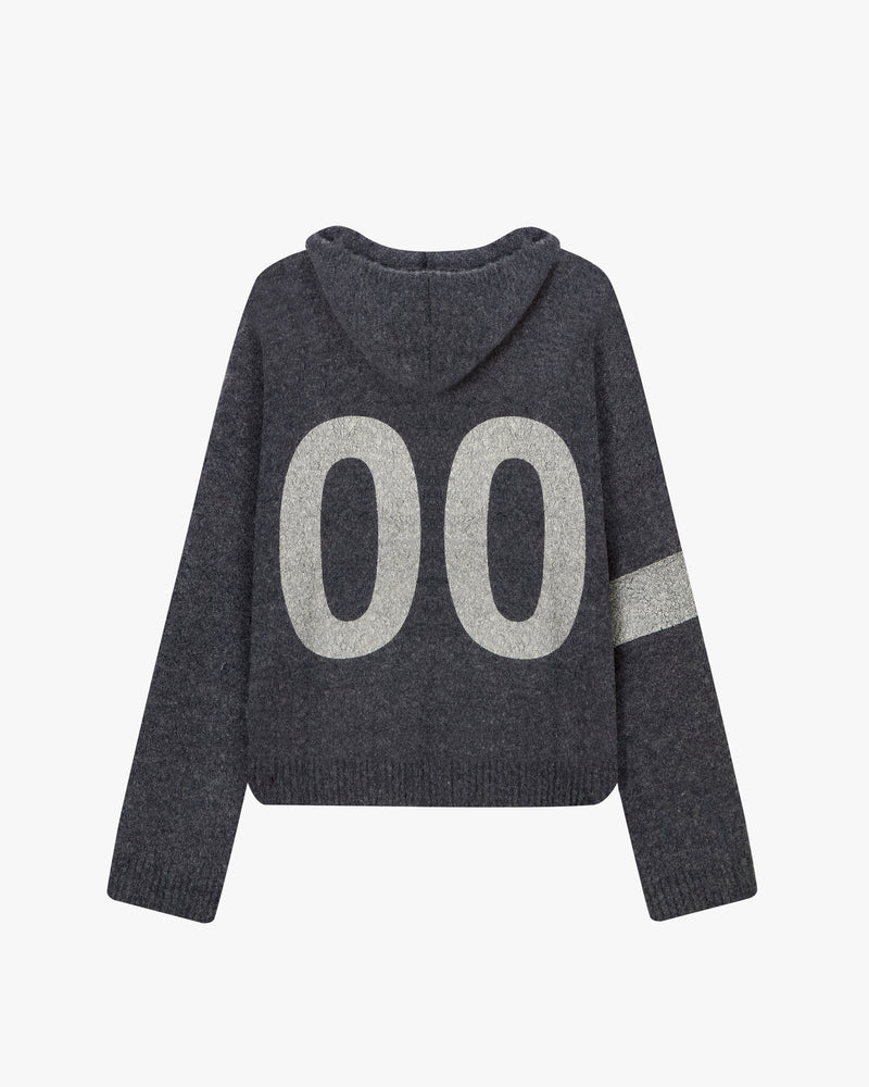 NUMBERS SWEATER HOOD ASH