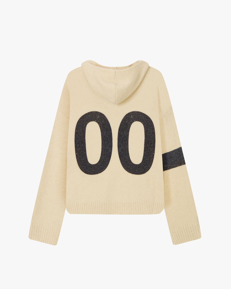 NUMBERS SWEATER HOOD MARSHMALLOW