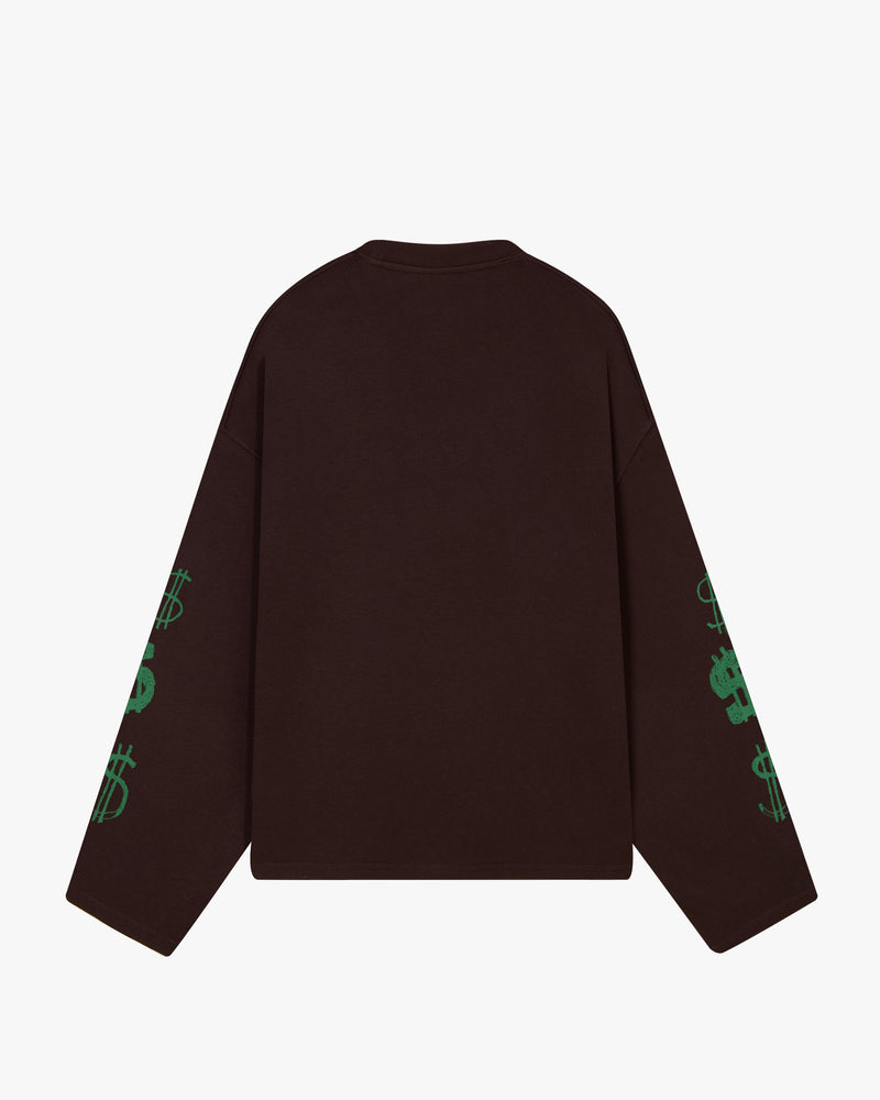 DOLLA LONG-SLEEVE TEE BROWN