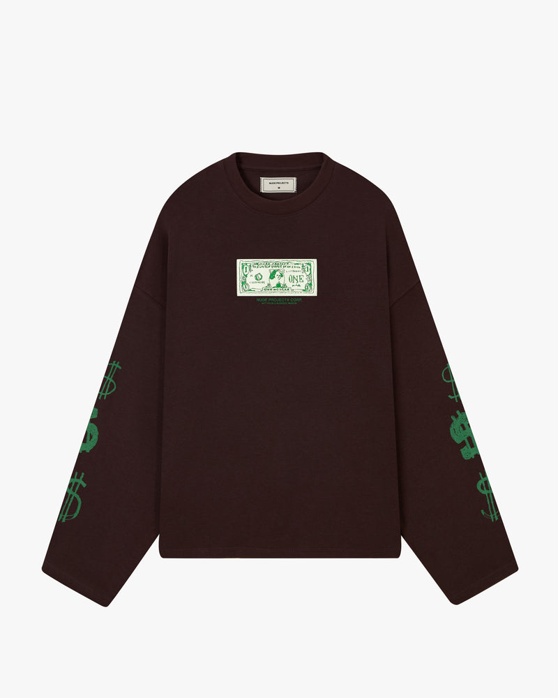 DOLLA LONGSLEEVE TEE BROWN