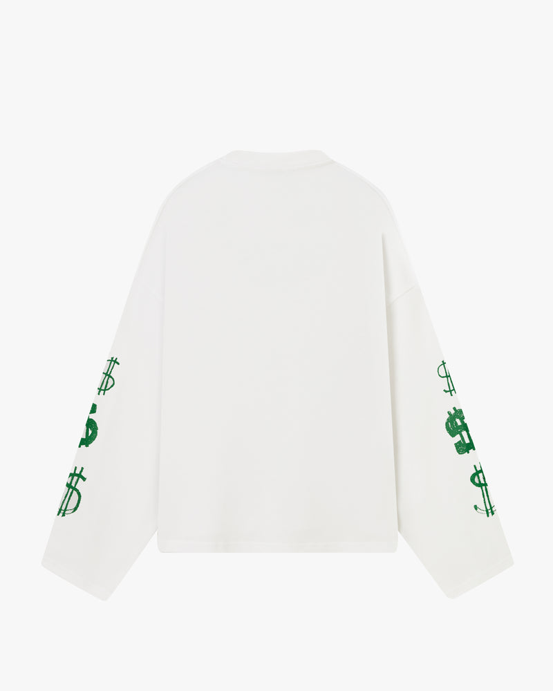 DOLLA LONG-SLEEVE TEE WHITE