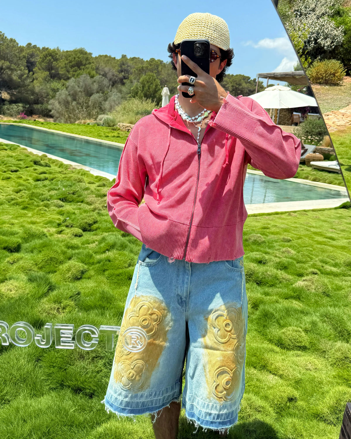 Perfect Cropped Zip-Up Hoodie Raspberry