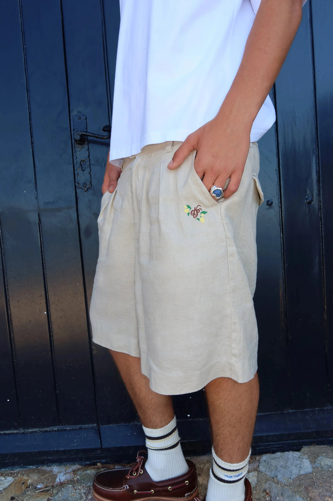 Kimchi Linen Shorts Beige