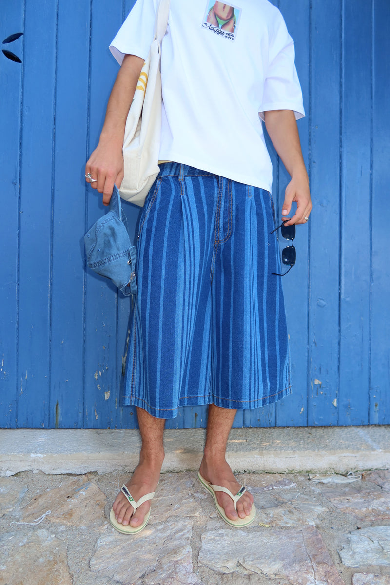 Striped Denim Jorts