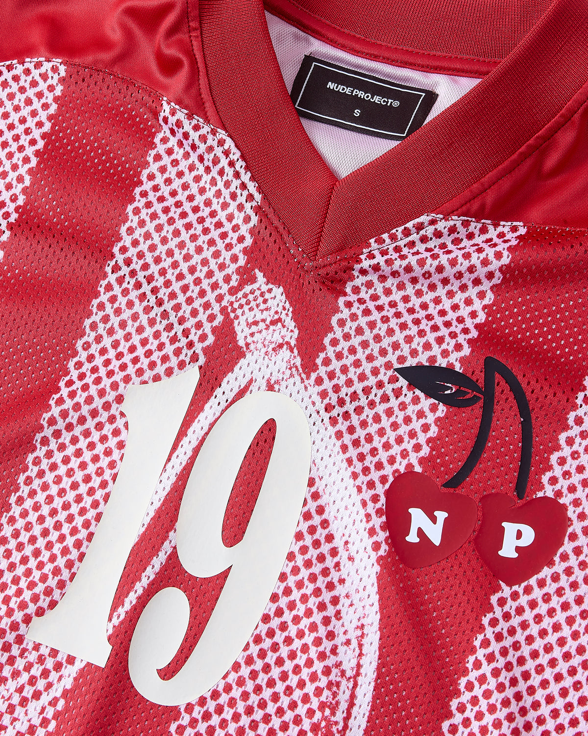 Cherry Football Tee Red