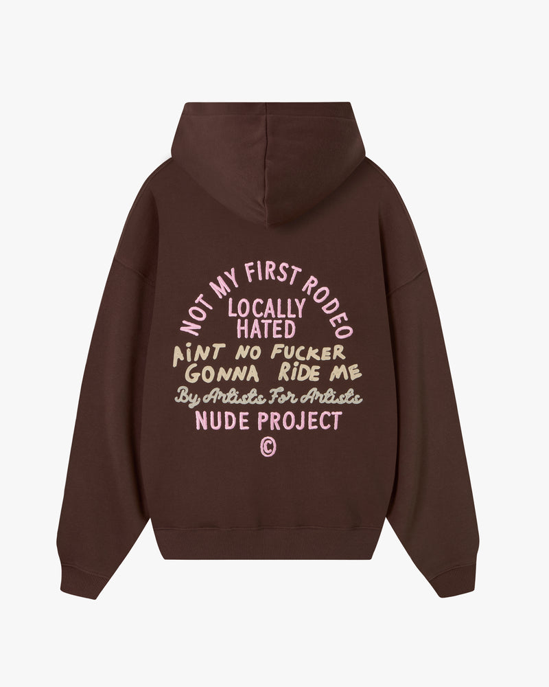 NOT A RODEO HOODIE BROWN