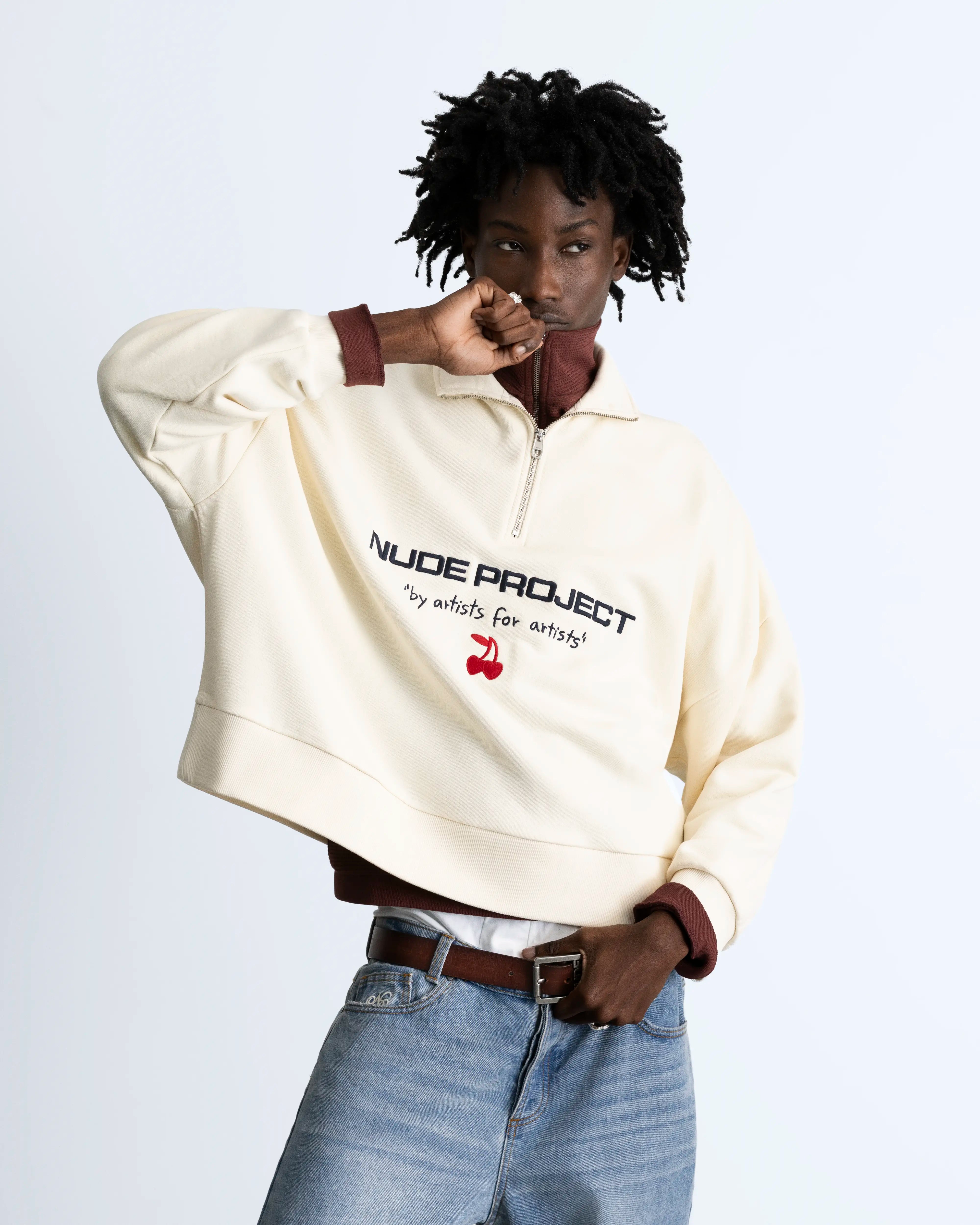 Sport Quarter-Zip Marshmallow – Nude Project Sport Quarter-Zip Marshmallow – Nude Project