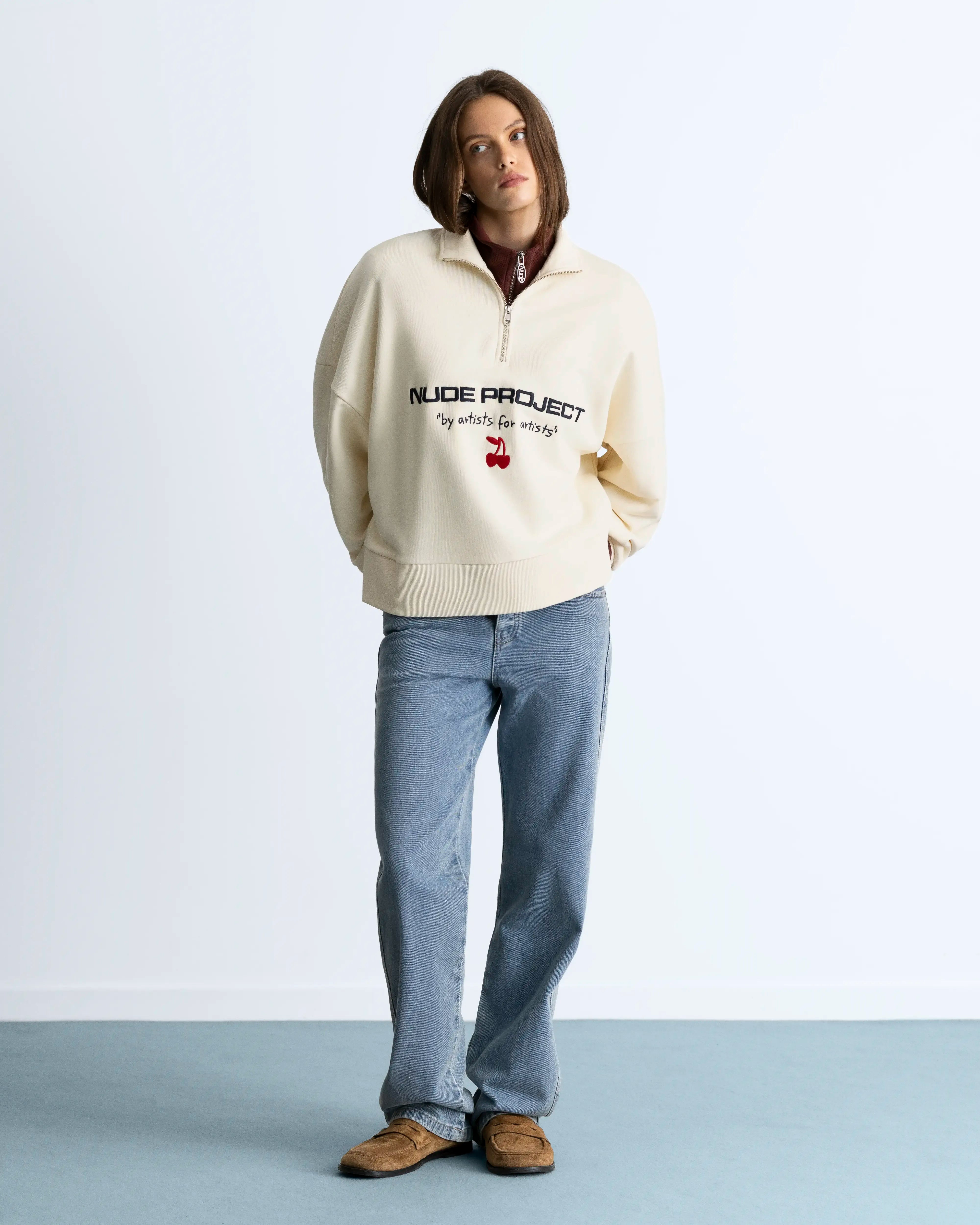 Sport Quarter-Zip Marshmallow – Nude Project Sport Quarter-Zip Marshmallow – Nude Project