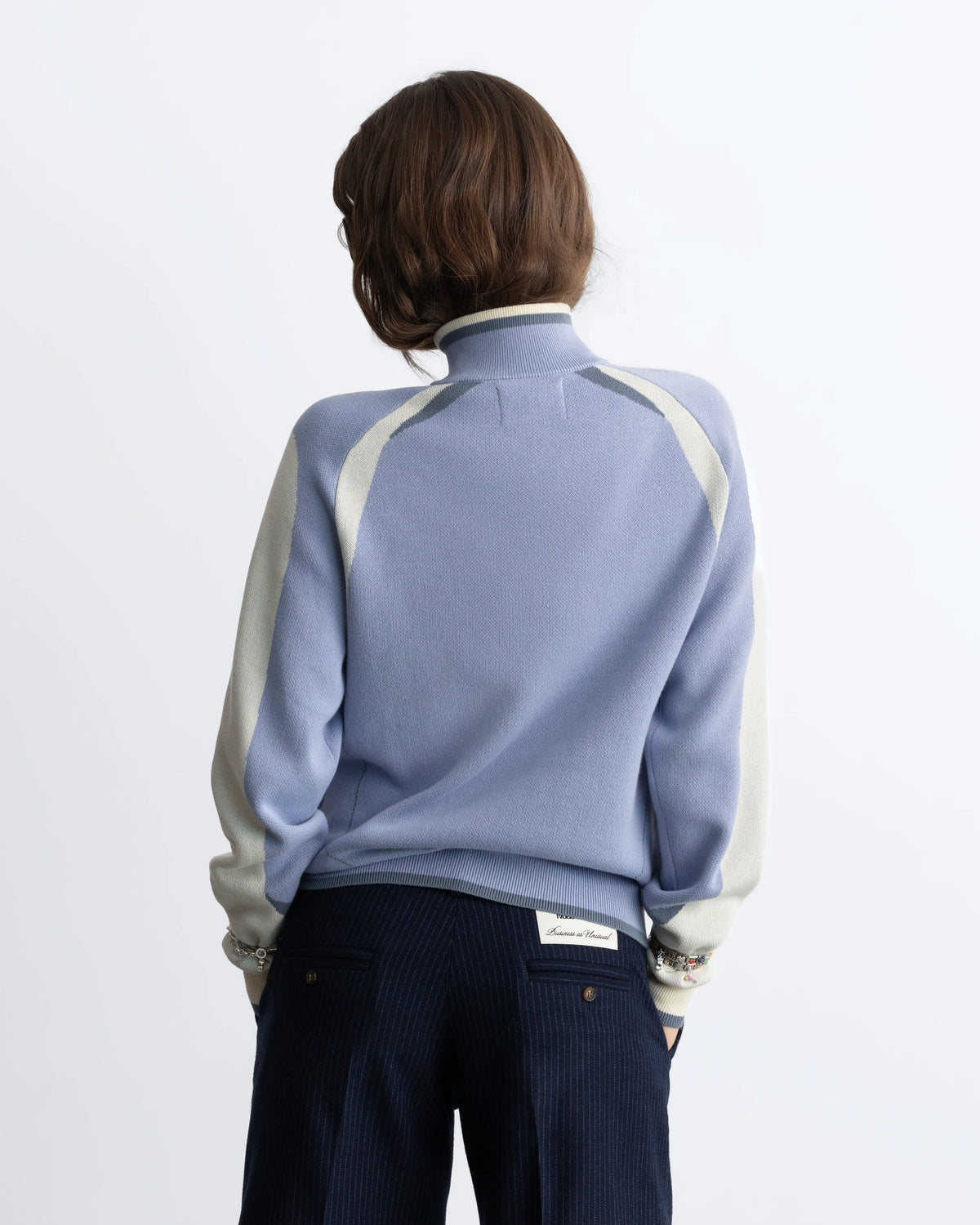 Footy Knit Zip-Up Cardigan Blue