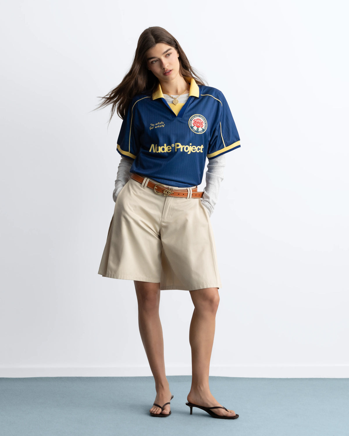 Basic Football Tee Navy