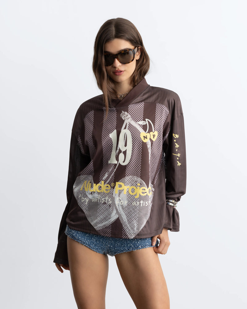 Paolo Football Long-Sleeve Tee Brown