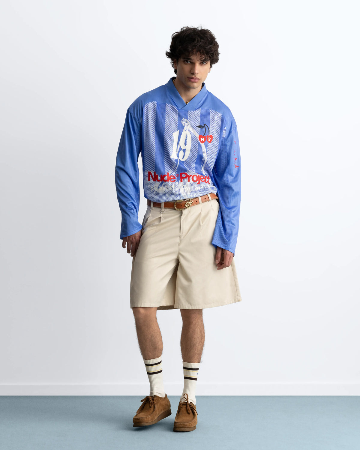 Paolo Football Long-Sleeve Tee Blue