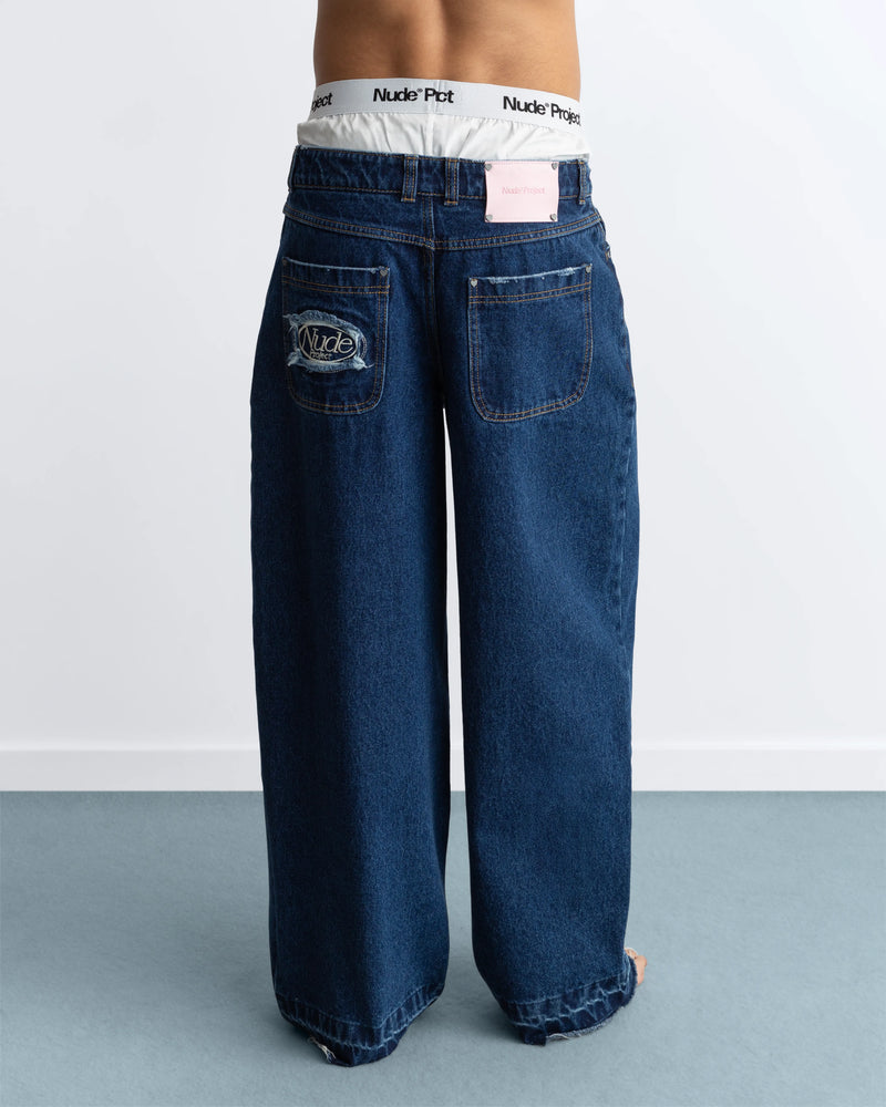 Old Baggy Jeans Stone Wash Indigo