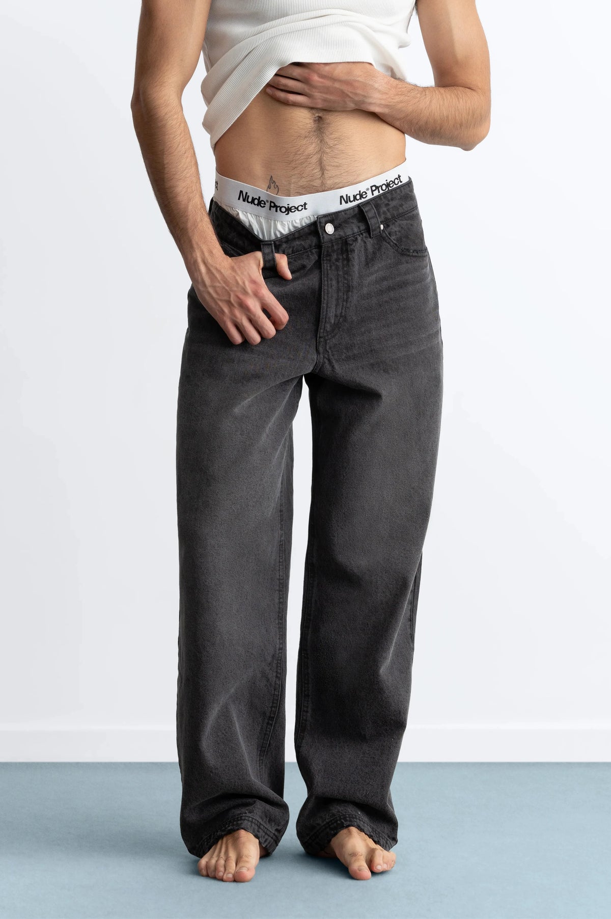 Basic Straight Jeans Grey