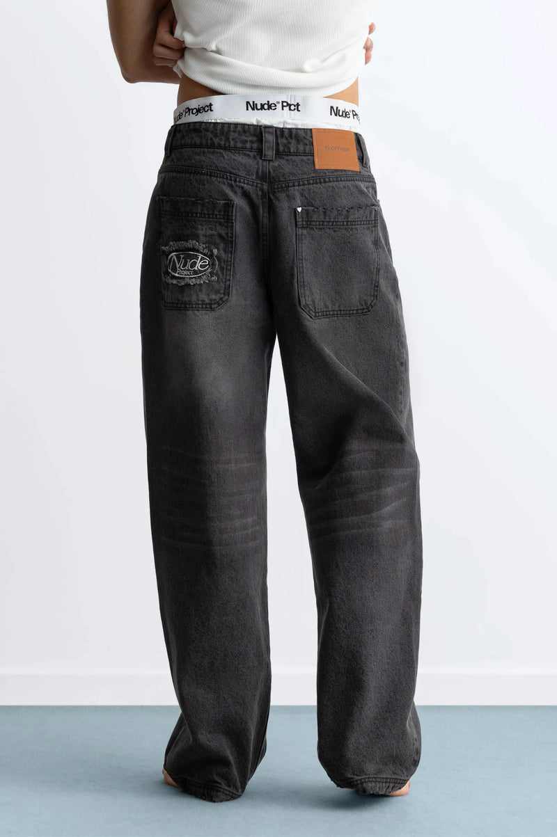 Basic Straight Jeans Grey