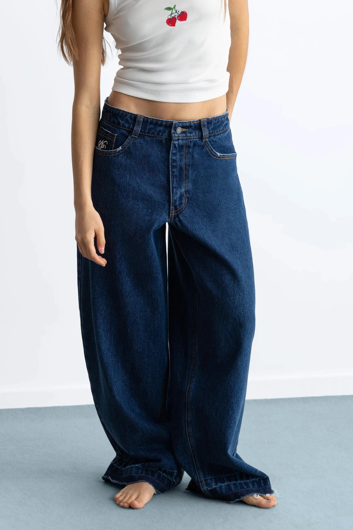 Old Baggy Jeans Stone Wash Indigo