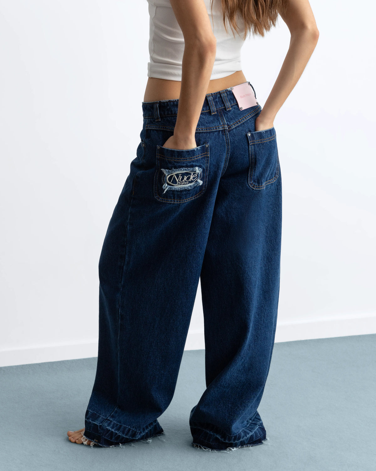 Old Baggy Jeans Stone Wash Indigo