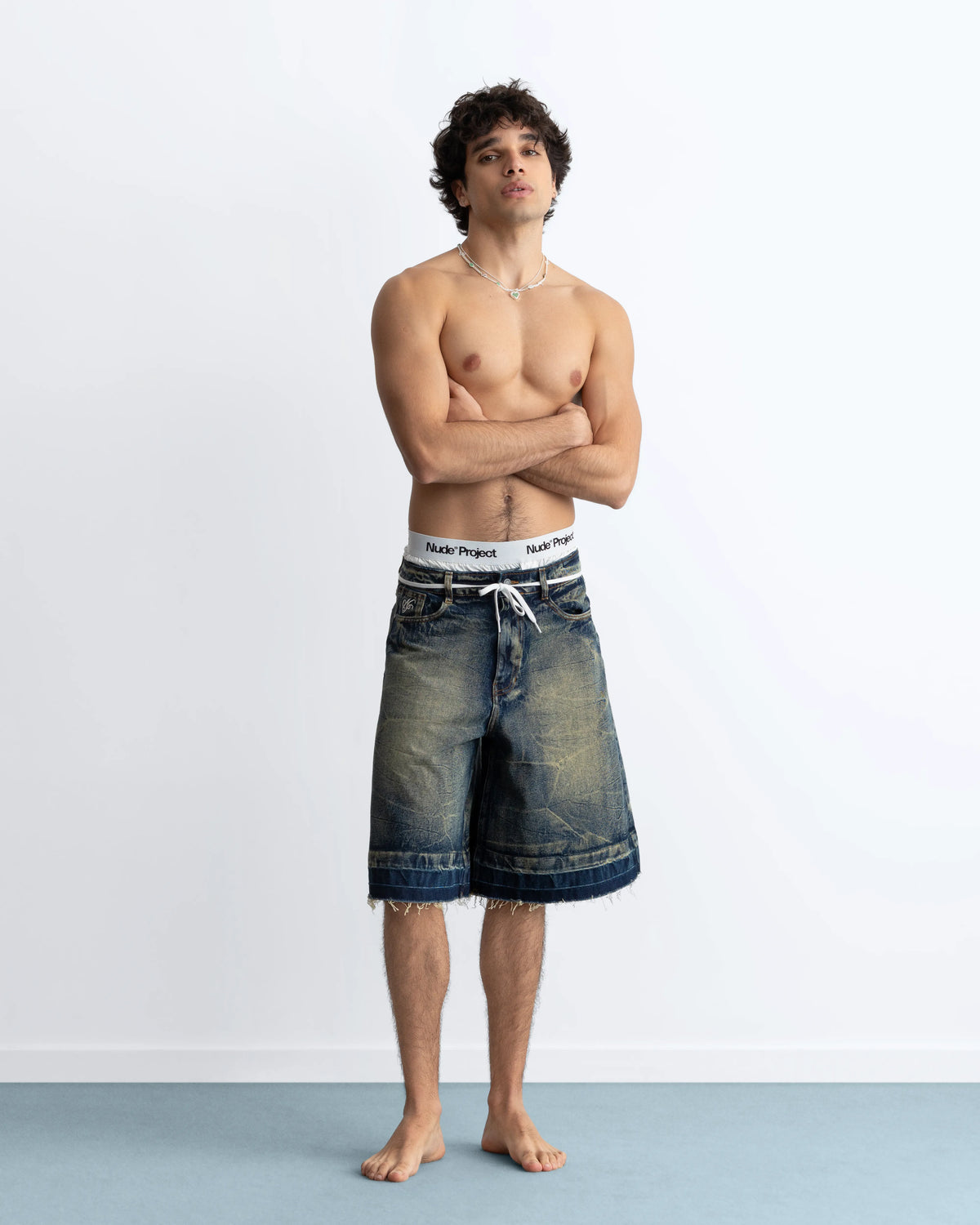 Old Baggy Denim Shorts Dirty Wash